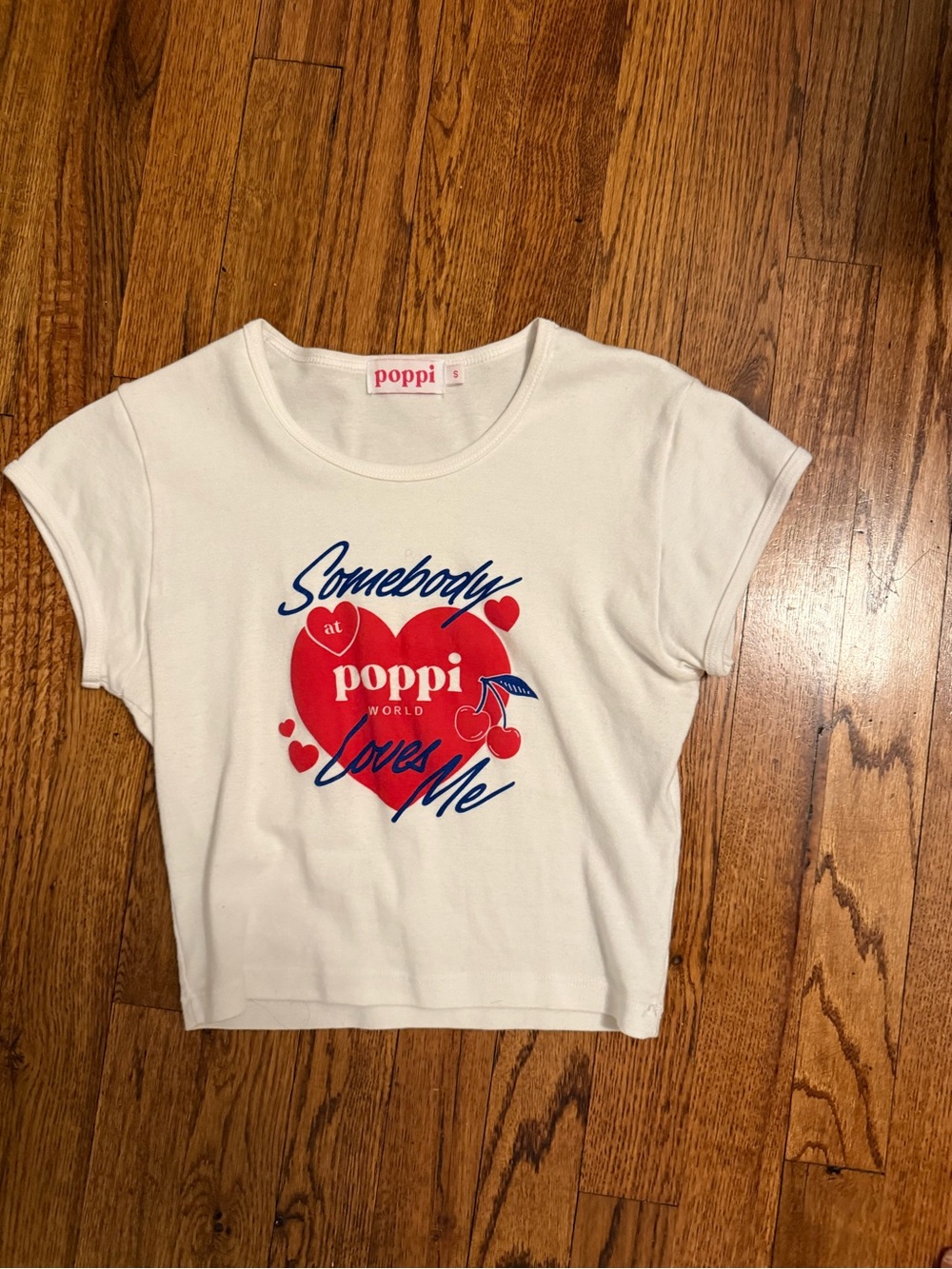 Poppi White Graphic Tee - Somebody Loves you Me